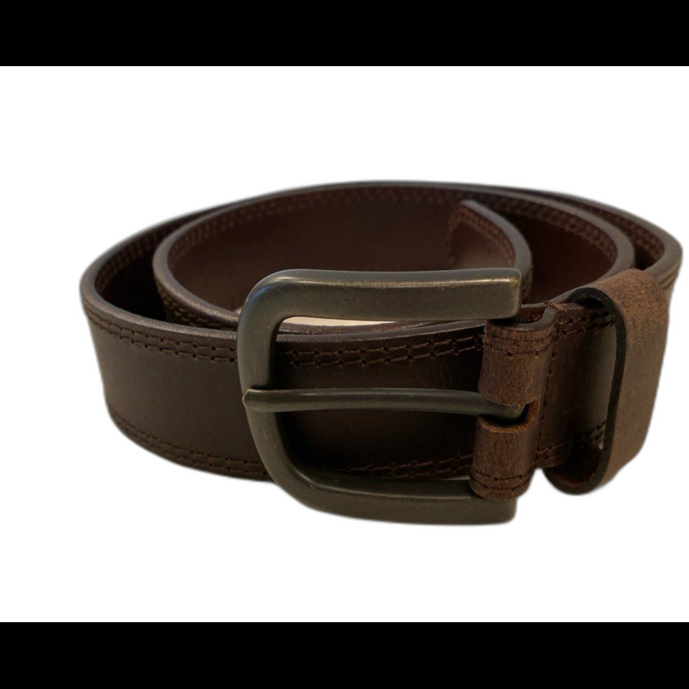NEW Dickies Leather Men’s Belt Adjustable 34” Brown Gun Metal Buckle Thick‎